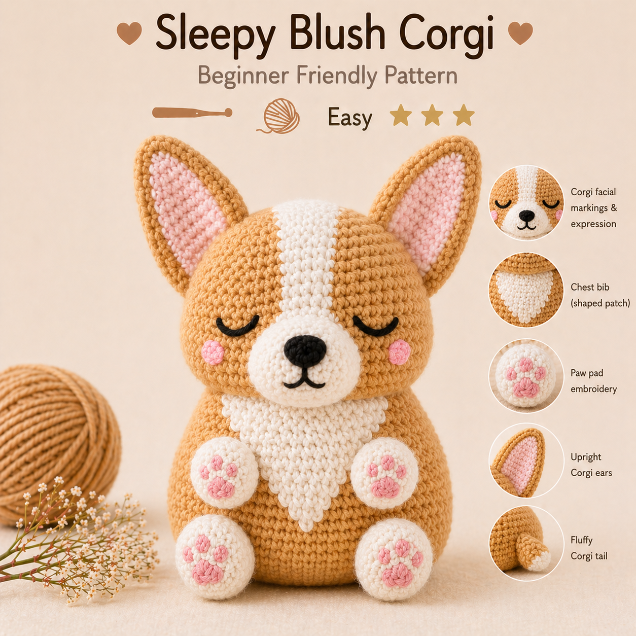 Penny the Corgi Crochet Pattern