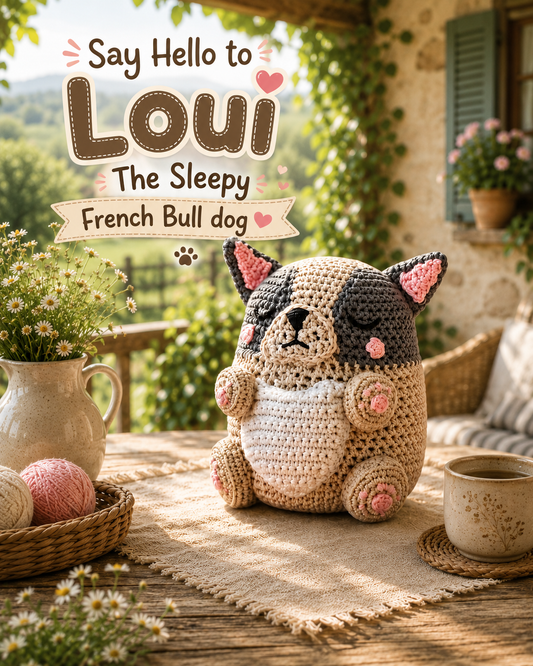 Loui The French Bulldog Crochet Pattern